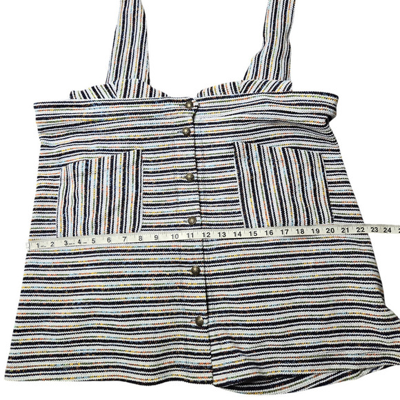 Modcloth Textured Haute On The Horizon Striped Button Down Overall Dress Size: 2 - Picture 2 of 6